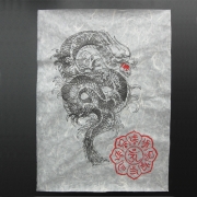 친필 흑룡그림(한지표구용)수제작