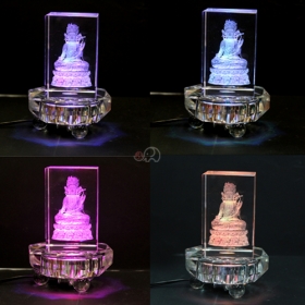 크리스탈 관세음보살 LED 좌대 세트