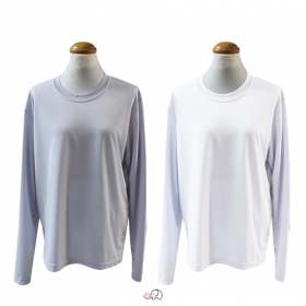 여름용 쿨맥스 긴팔티셔츠 - 회색/흰색(KW)