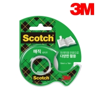 3M 스차키 매직 테이프 디스펜서 18mmX16m 122A 1인치 코어 사무 문구 반투명 무광 다용도