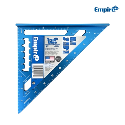엠파이어 고급형 7인치 레이저 애칭 삼각 각도자 e2994 스퀘어 연귀자 직각자 수평자 목공자 스틸자 측정
