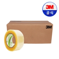 3M 372HQ-R60 스카치프로 OPP 박스 테이프 투명 50개입 48mm x 100M 포장용 핫멜트 미끄럼 방지 창고 물류 내구성 산업용