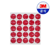 3M 다목적 아크릴 폼 양면테이프 원형 회색 20mm(25개입) 5장 그립톡 사무용 가정용 다용도 여러 사이즈