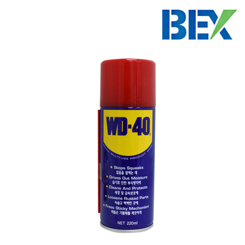 벡스 WD40 WD-40 220ml 윤활 방청제 잡음 제거 녹 부식 방지 스프레이