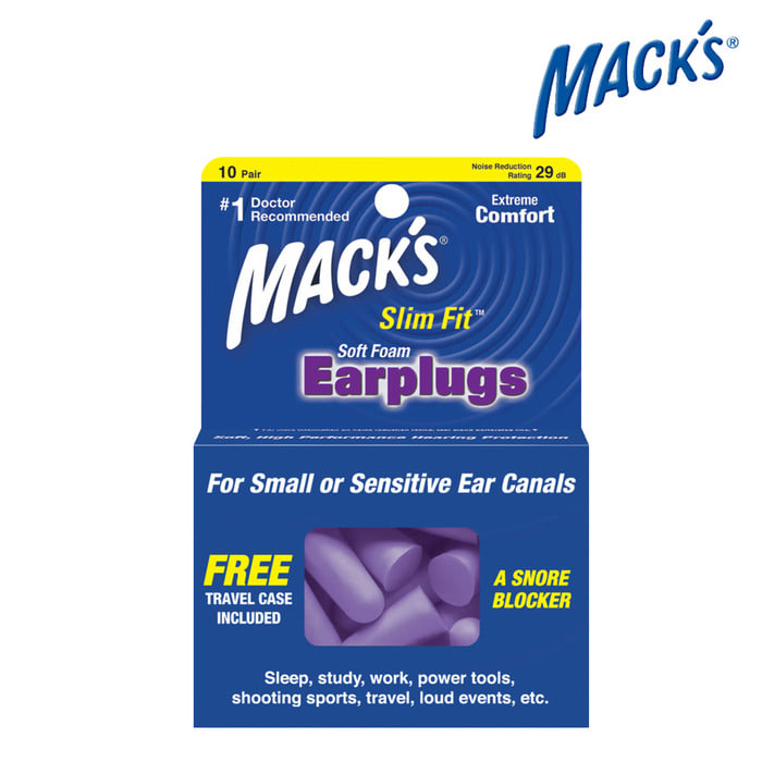 맥스 슬림핏 귀마개 여성용 아동용/MACK’S Slim Fit Soft Foam Ear Plugs #91-TC