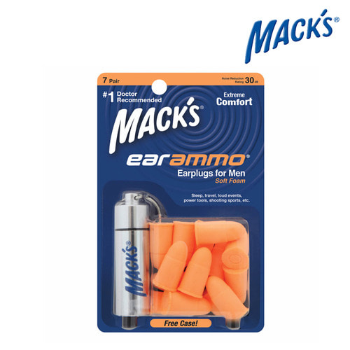 맥스 총알모양 귀마개/MACK’S Ear Ammo Soft Foam Ear Plugs for Men #947