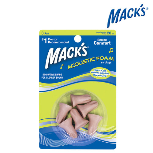 맥스 어쿠스틱 음악 귀마개/MACK’S Acoustic Foam Ear Plugs #963