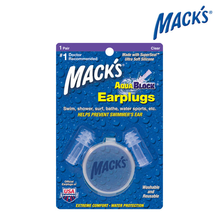맥스 아쿠아블럭 수영 귀마개/MACK’S Aqua Block® Ear Plugs #1131