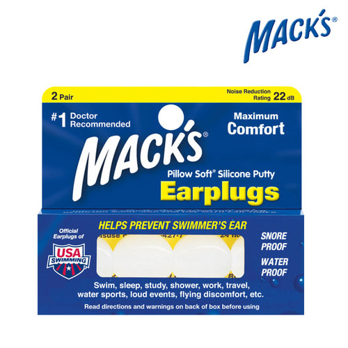 맥스 실리콘귀마개 코골이소음방지 방수/MACK’S Pillow Soft® Silicone Putty Ear Plugs #5