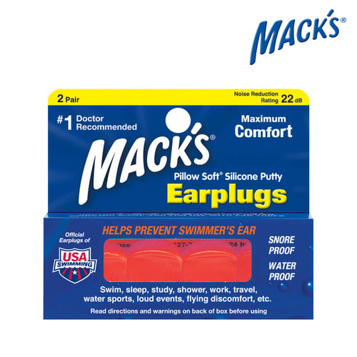 맥스 실리콘귀마개 코골이소음방지 방수/MACK’S Pillow Soft® Silicone Putty Ear Plugs #6