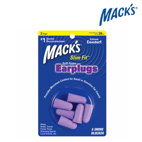 맥스 슬림핏 귀마개 여성용 아동용/MACK’S Slim Fit Soft Foam Ear Plugs #913