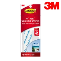 3M 코맨드 탈부착식 투명 양면 테이프 소 8장 리필 훅 재사용 재부착