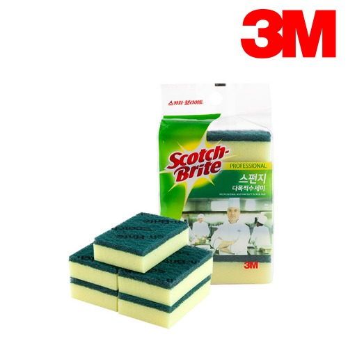 3M 스카치브라이트 스펀지 다목적 수세미 소형 5입 SL865 세척 주방 설거지 청소
