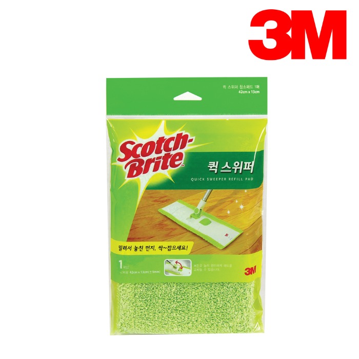 3M 스카치브라이트 퀵스위퍼 청소패드 청소 막대걸레 밀대