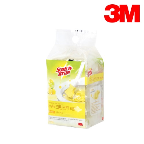 3M 스카치브라이트 향기톡톡 크린스틱 레몬 리필 5매입 변기 욕실 청소 청소