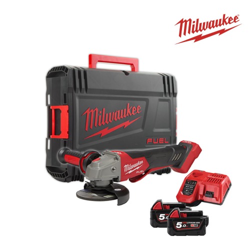 밀워키 M18 FSAGV100XPDB-502X 18V 5.0Ah FUEL 충전 4인치 앵글 그라인더 배터리 세트 속도조절