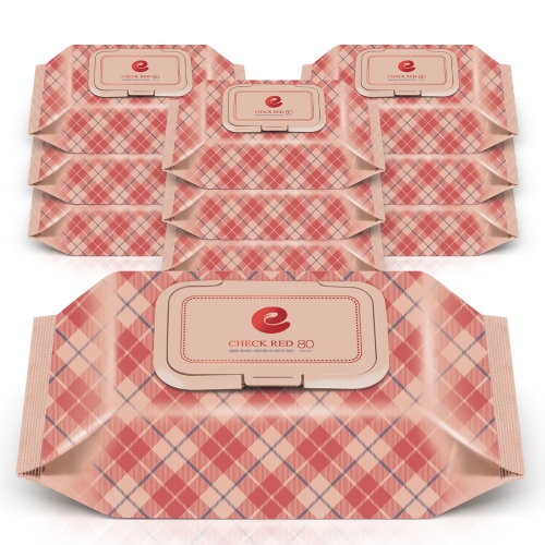 60평량 체크 레드 80매X10팩