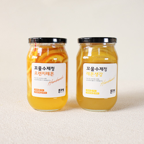 [총각네 only]고농축 과일 수제청 2입 세트/오렌지 레몬, 레몬 생강 500ml