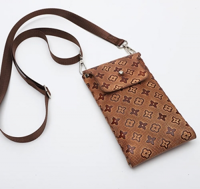 무바늘 핸드폰숄더백(천연가죽)