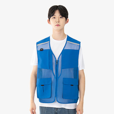 심플스타일 반사 망사조끼