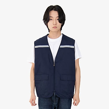 T/C배색 반사띠 망사조끼