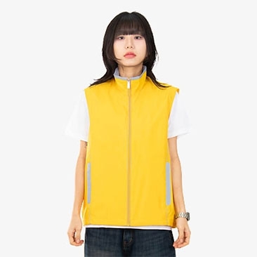 그레이배색 포인트 단체조끼