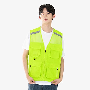 숄더 반사띠 망사 단체조끼