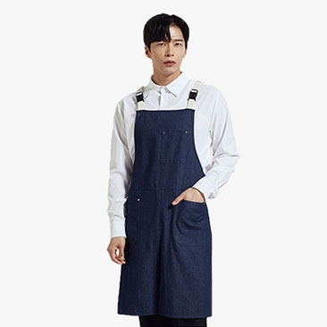 H형 버클업2 앞치마 / 데님