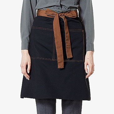 브라운 벨트 허리형 단색 앞치마