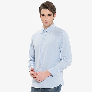 남성 긴팔 단색 셔츠