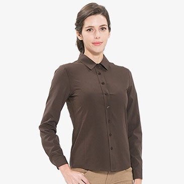 여성 긴팔 단색 블라우스