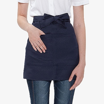 허리형 미니 단색 앞치마