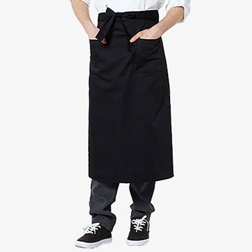허리형 롱 단색 앞치마(양포켓)