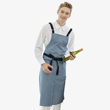 핀 스트라이프 롱 앞치마