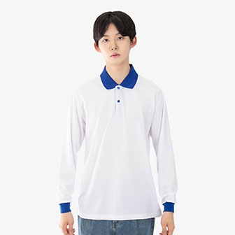 투컬러 배색 카라티 긴팔