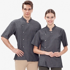 기능성 반팔 싱글진주 스냅 조리복