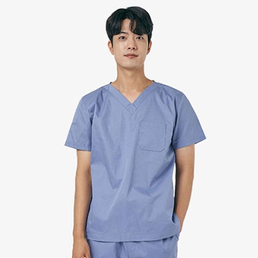 남성 V넥 쿨스판 스크럽 티셔츠
