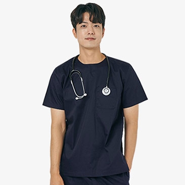 남성 크루넥 쿨스판 스크럽 티셔츠