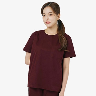 여성 크루넥 쿨스판 스크럽 티셔츠