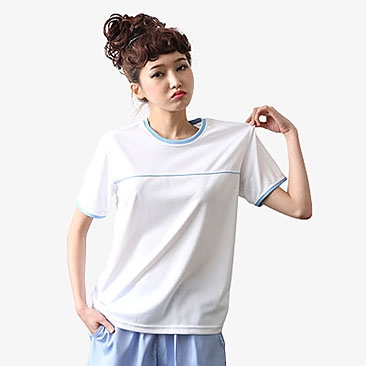 쿨론 라인배색 라운드 반팔 (에어로쿨)