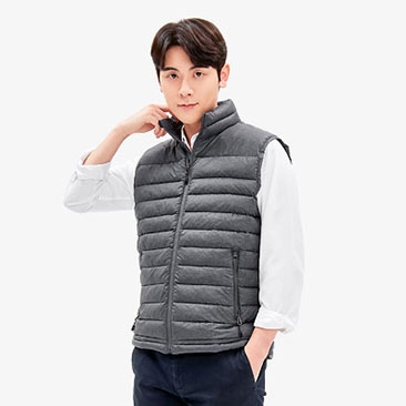 터틀넥 웰론 경량 패딩 조끼