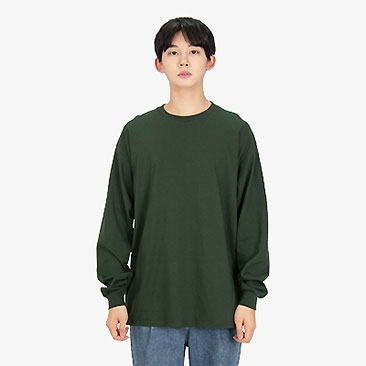 18수 라운드면티 긴팔 USA Fit (소매밴딩)