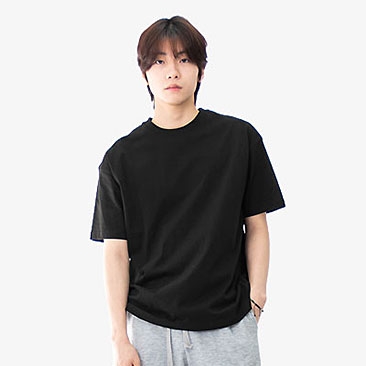 비캔버스 고급 32수 2합 오버핏 반팔