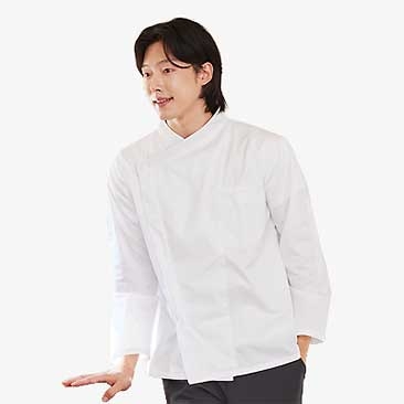 긴팔 넥 커브드 조리복