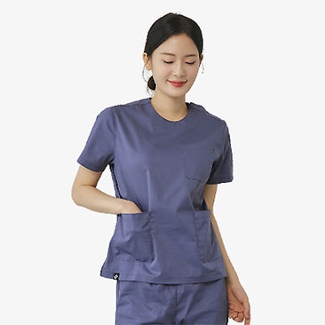 여성 크루넥 TC스판 베이직 스크럽 티셔츠