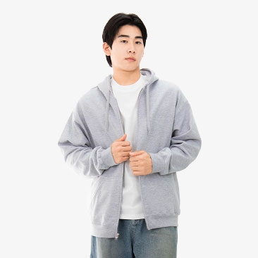 링스펀면 기모 후드 집업티셔츠 USA FIT