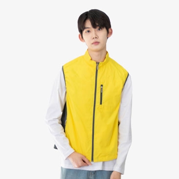 배색지퍼 카라조끼