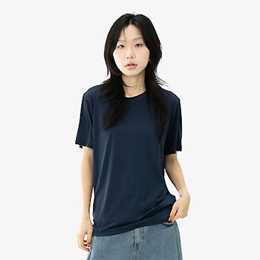 스판덱스 라운드 다크 반팔