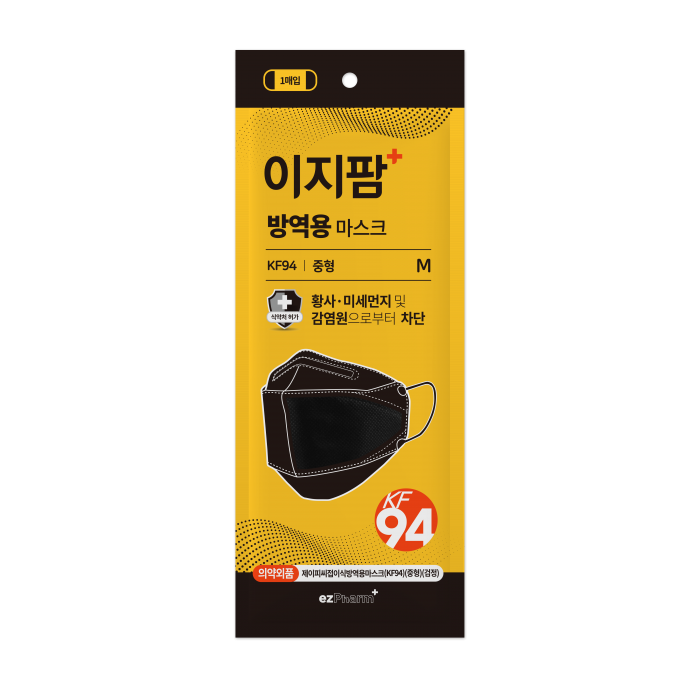 이지팜 KF94황사미세먼지 방역용마스크 중형 검정10매