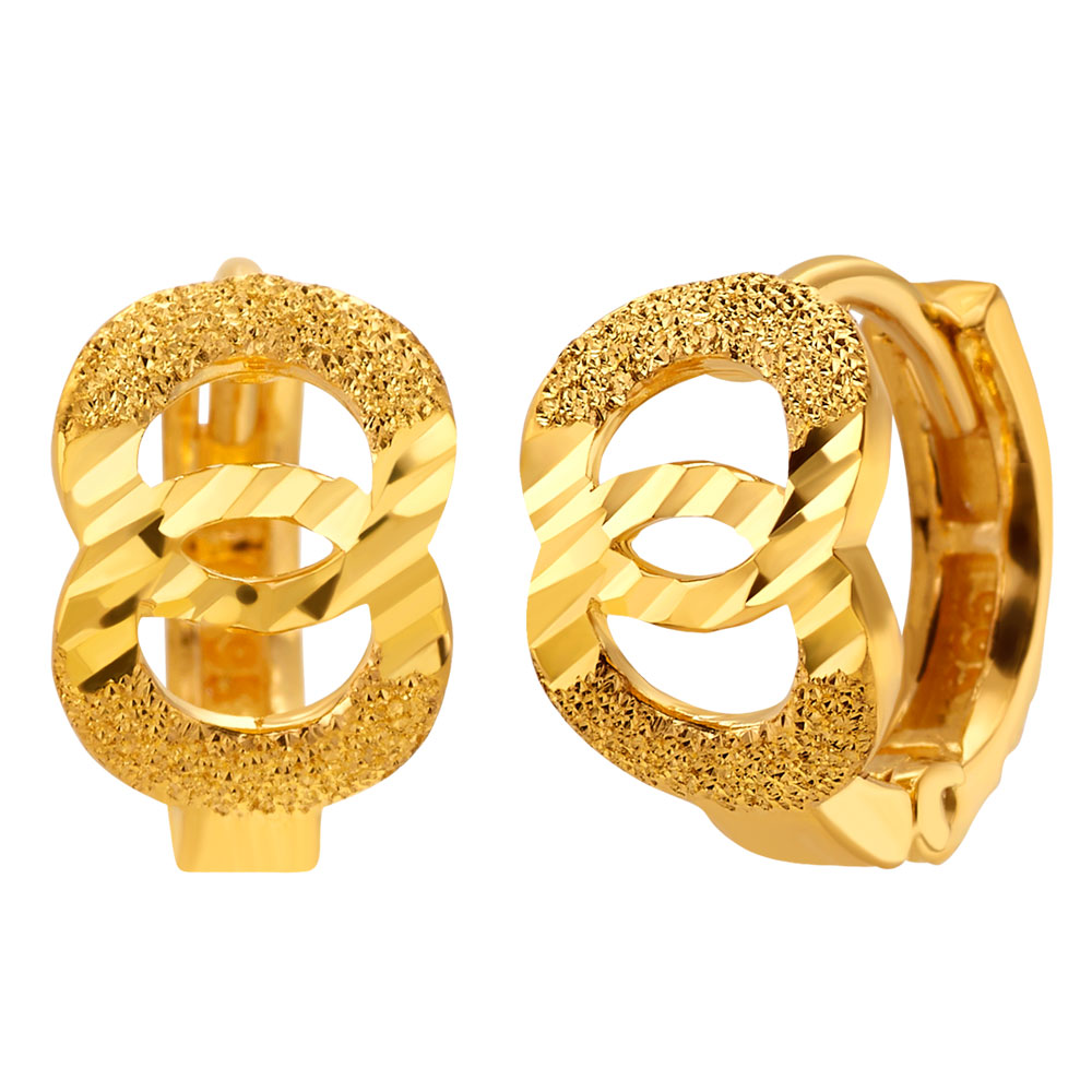 더블 써클 원터치 귀걸이 24K 순금 3.75g